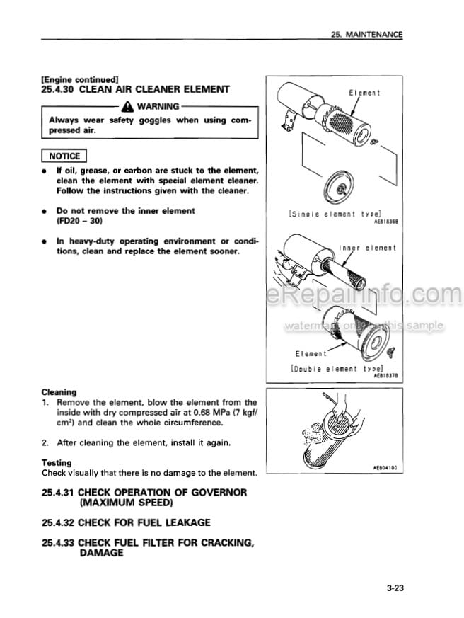 Photo 4 - Komatsu FG20-12 To FD30-12 Operation And Maintenance Manual Forklift Truck OM071