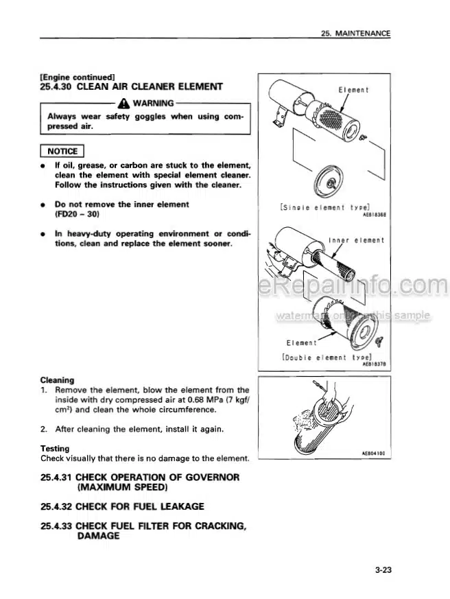 Photo 4 - Komatsu FG20-12 To FD30-12 Operation And Maintenance Manual Forklift Truck OM071