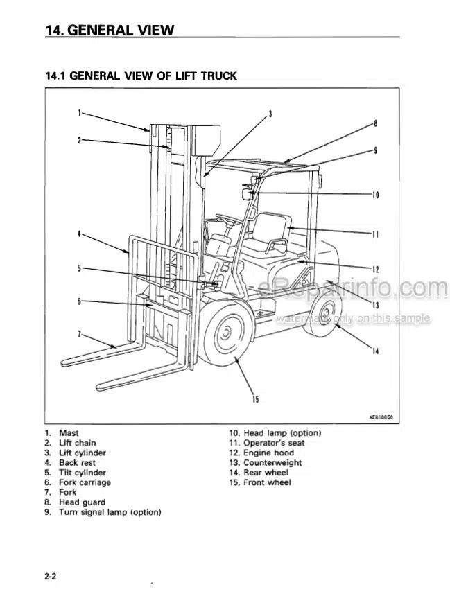 Photo 5 - Komatsu FG20-12 To FD30-12 Operation And Maintenance Manual Forklift Truck OM071
