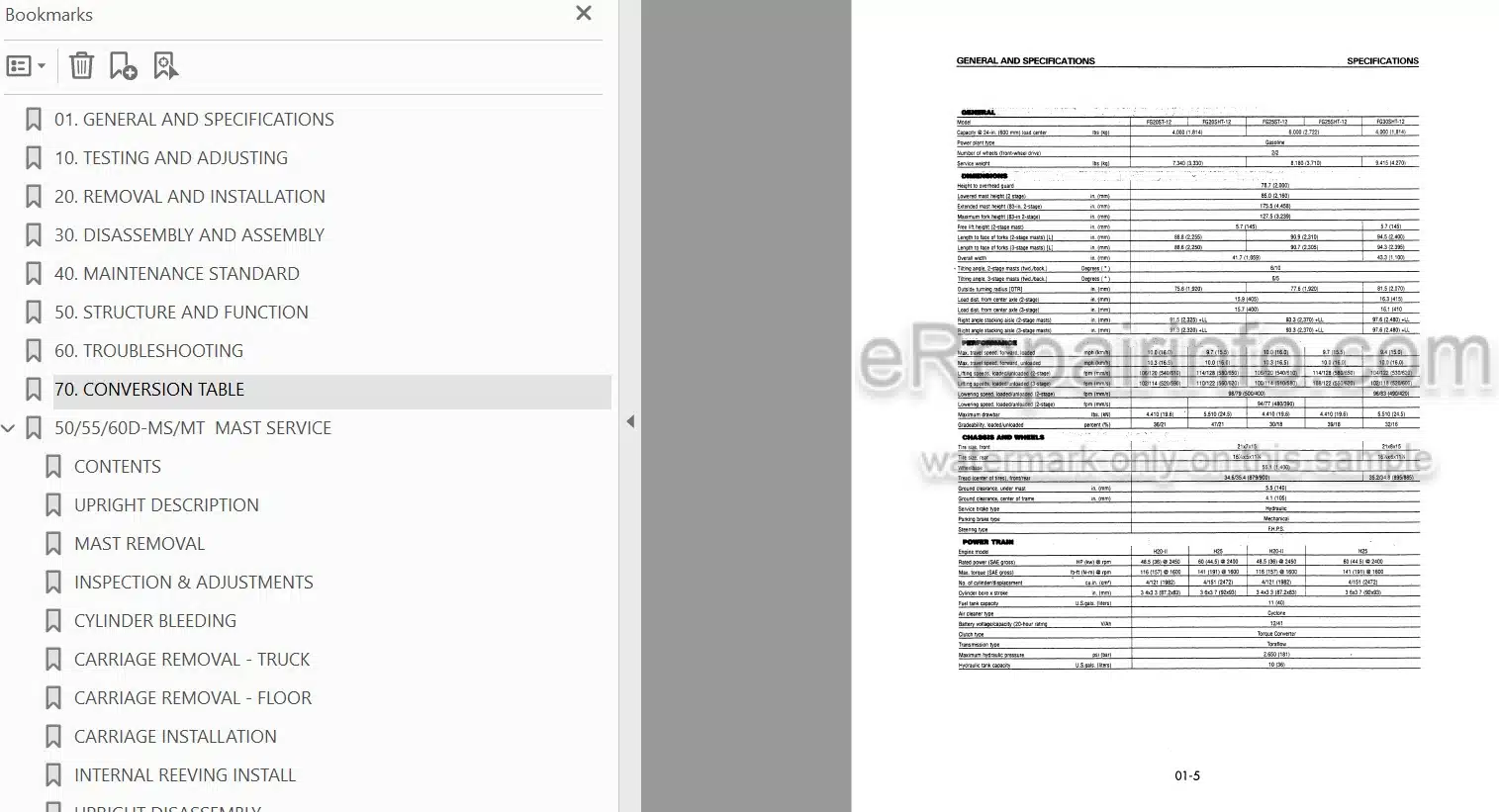 Photo 3 - Komatsu FG20-12 To FD30-12 Shop Manual Forklift Truck SM050