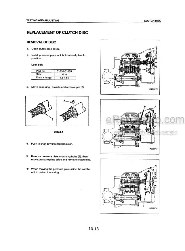 Photo 7 - Komatsu FG20-12 To FD30-12 Shop Manual Forklift Truck SM050