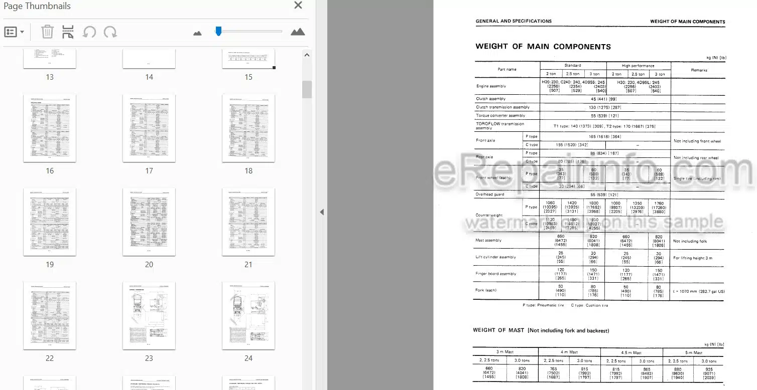 Photo 3 - Komatsu FG20-8 To FD30H-8 Shop Manual Forklift Truck SM029