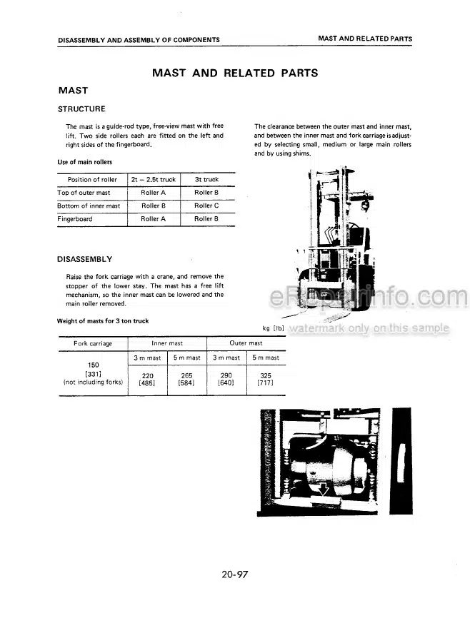 Photo 5 - Komatsu FG20-8 To FD30H-8 Shop Manual Forklift Truck SM029