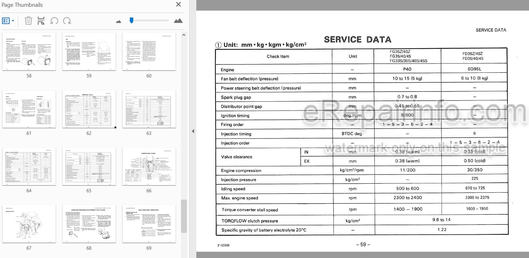 Photo 4 - Komatsu FG35Z-6 To FD35-5 Operation And Maintenance Manual Forklift Truck FGD35-45-5-AE1