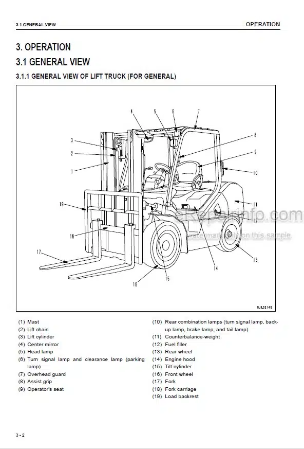 Photo 4 - Komatsu FG40Z-10 To FD50AU-10 Operation And Maintenance Manual Forklift Truck TEN00558-06