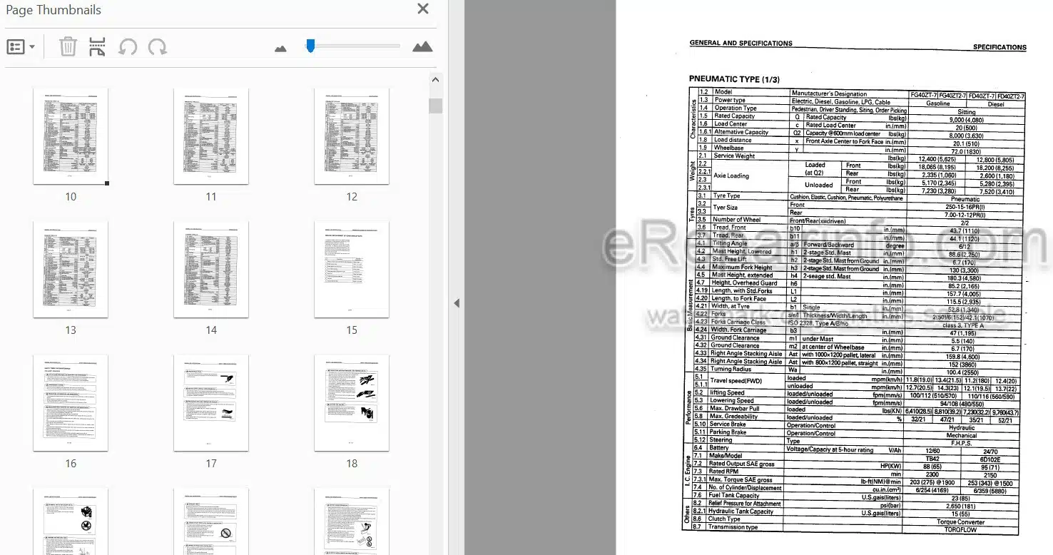 Photo 3 - Komatsu FG40Z-7 To FD45-7 Service Manual Forklift Truck SM180