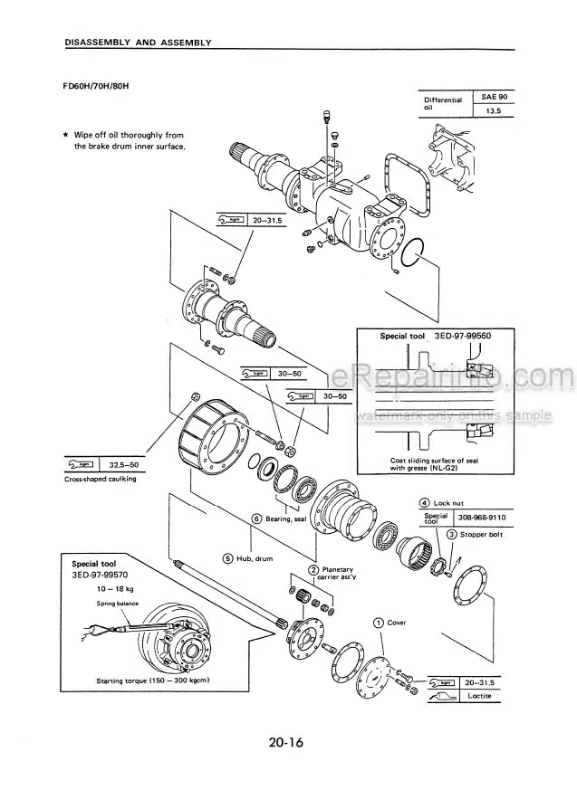 Photo 5 - Komatsu FG50-5 To FD80H-5 Shop Manual Forklift Truck SM024