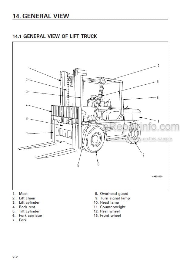 Photo 4 - Komatsu FG50-7 To FD80-8 Operation And Maintenance Manual Forklift Truck TEN00576-00