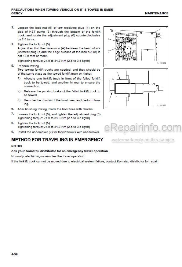 Photo 1 - Komatsu FH100-1 FH120-1 FH135-1 FH160-1 Operation And Maintenance Manual Forklift Truck PEN00925-03
