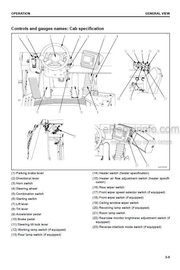 Photo 5 - Komatsu FH100-1 FH120-1 FH135-1 FH160-1 Operation And Maintenance Manual Forklift Truck PEN00925-03