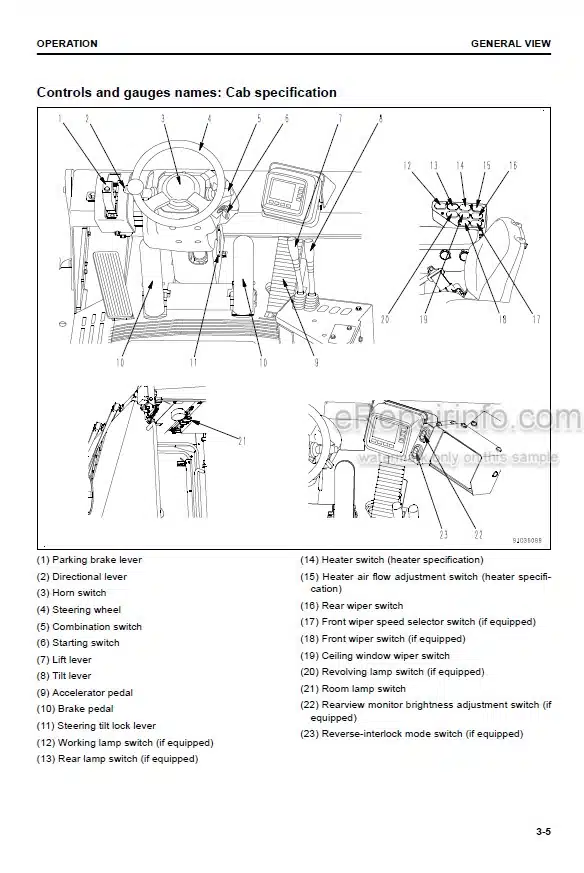 Photo 5 - Komatsu FH100-1 FH120-1 FH135-1 FH160-1 Operation And Maintenance Manual Forklift Truck PEN00925-03