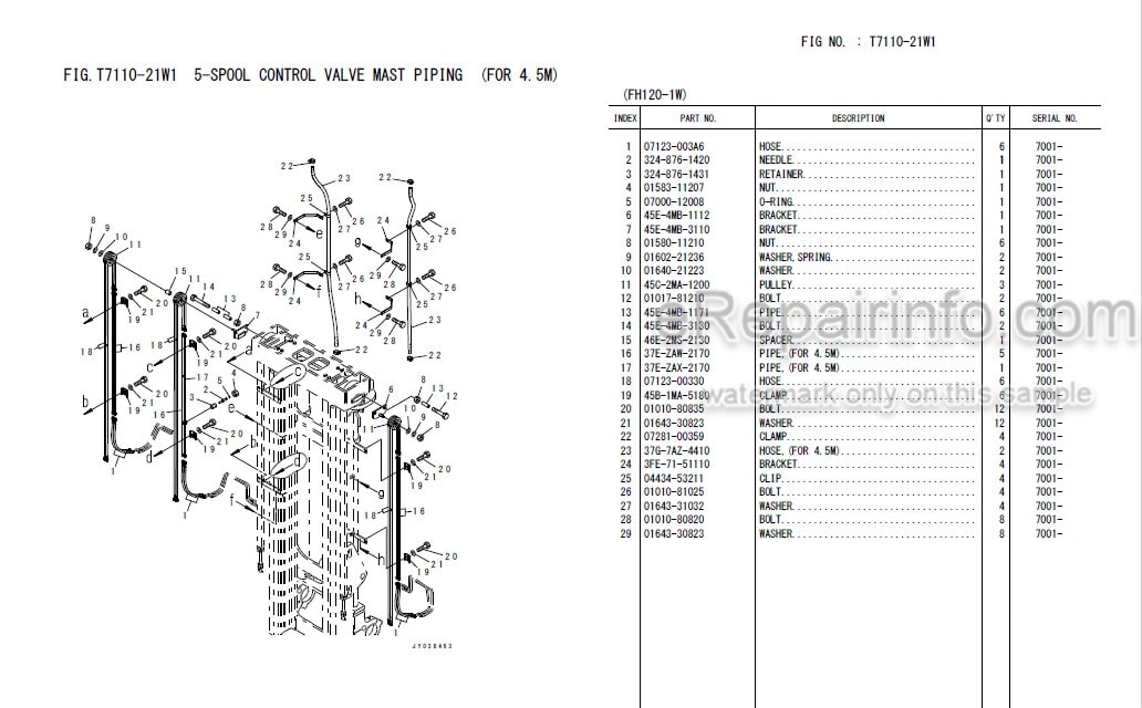 Photo 11 - Komatsu FH100-1 To FH160-1 Parts Book Forklift Truck Chassis FEN04332-01