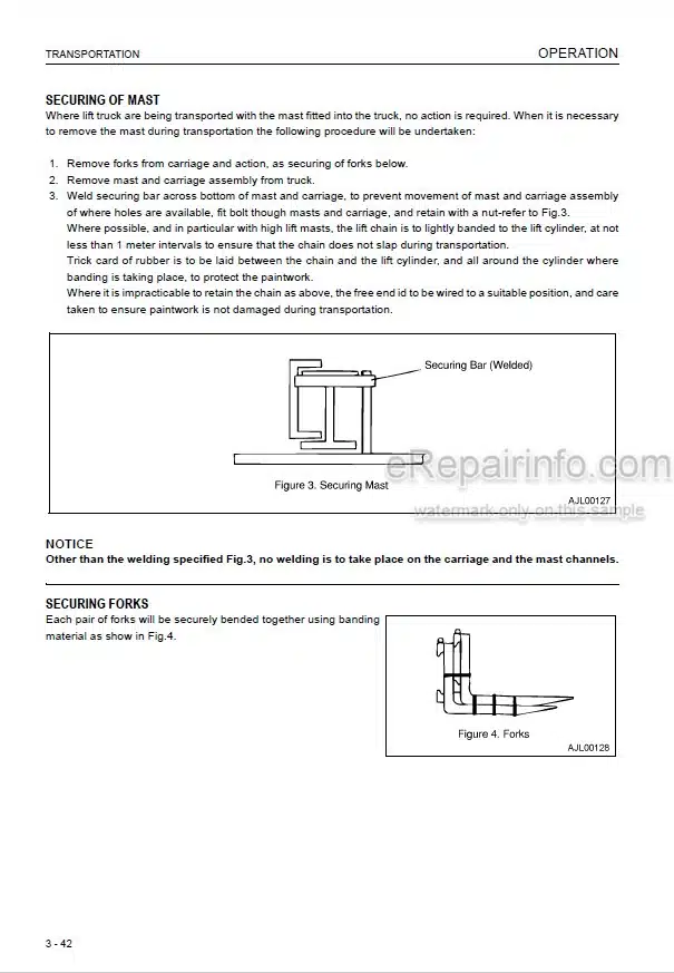 Photo 5 - Komatsu FH35-1 FH40-1 FH45-1 FH50-1 Operation And Maintenance Manual Forklift Truck TEN00716-03