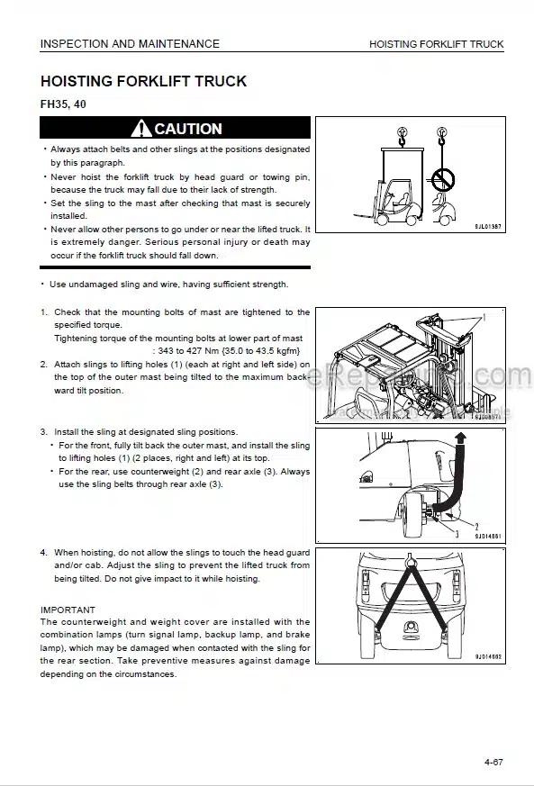 Photo 3 - Komatsu FH35-2 FH40-2 FH45-2 FH50-2 Operation And Maintenance Manual Forklift Truck PEN00963-02