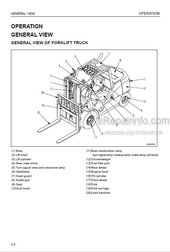 Photo 3 - Komatsu FH35-2 FH40-2 FH45-2 FH50-2 Operation And Maintenance Manual Forklift Truck PEN00963-02