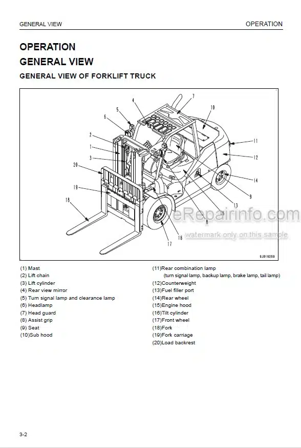 Photo 3 - Komatsu FH35-2 FH40-2 FH45-2 FH50-2 Operation And Maintenance Manual Forklift Truck PEN00963-02