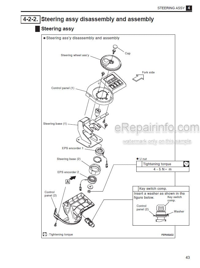Photo 5 - Komatsu FR15K-3 FR18K-3 FR23K-3 Service Manual Standup Rider SM151