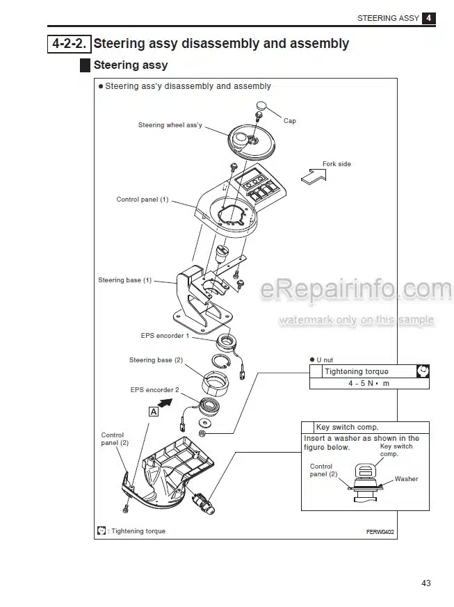 Photo 5 - Komatsu FR15K-3 FR18K-3 FR23K-3 Service Manual Standup Rider SM151