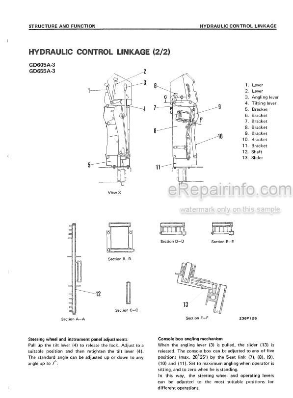 Photo 5 - Komatsu GD600R-3 GD650R-3 GD605R-3 GD655R-3 GD605A-3 GD655A-3 Shop Manual Motor Grader SEBM023B0303