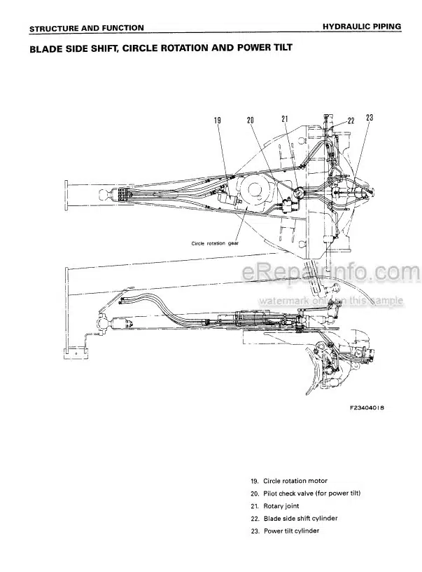 Photo 5 - Komatsu GD705A-4 Shop Manual Motor Grader SEBMW01300 SN 23114-