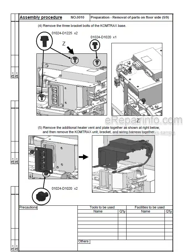 Photo 3 - Komatsu GD755-5R Field Assembly Instruction Motor Grader GEN00113-00 SN 10001-