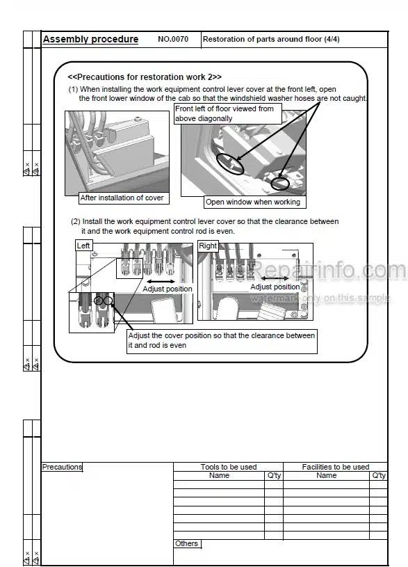 Photo 4 - Komatsu GD755-5R Field Assembly Instruction Motor Grader GEN00113-00 SN 10001-
