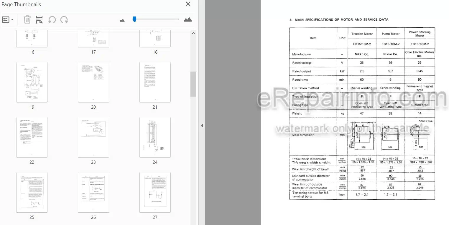 Photo 3 - Komatsu GE EV 100M Shop Manual And Supplement Controller For Forklift SM020 SM021