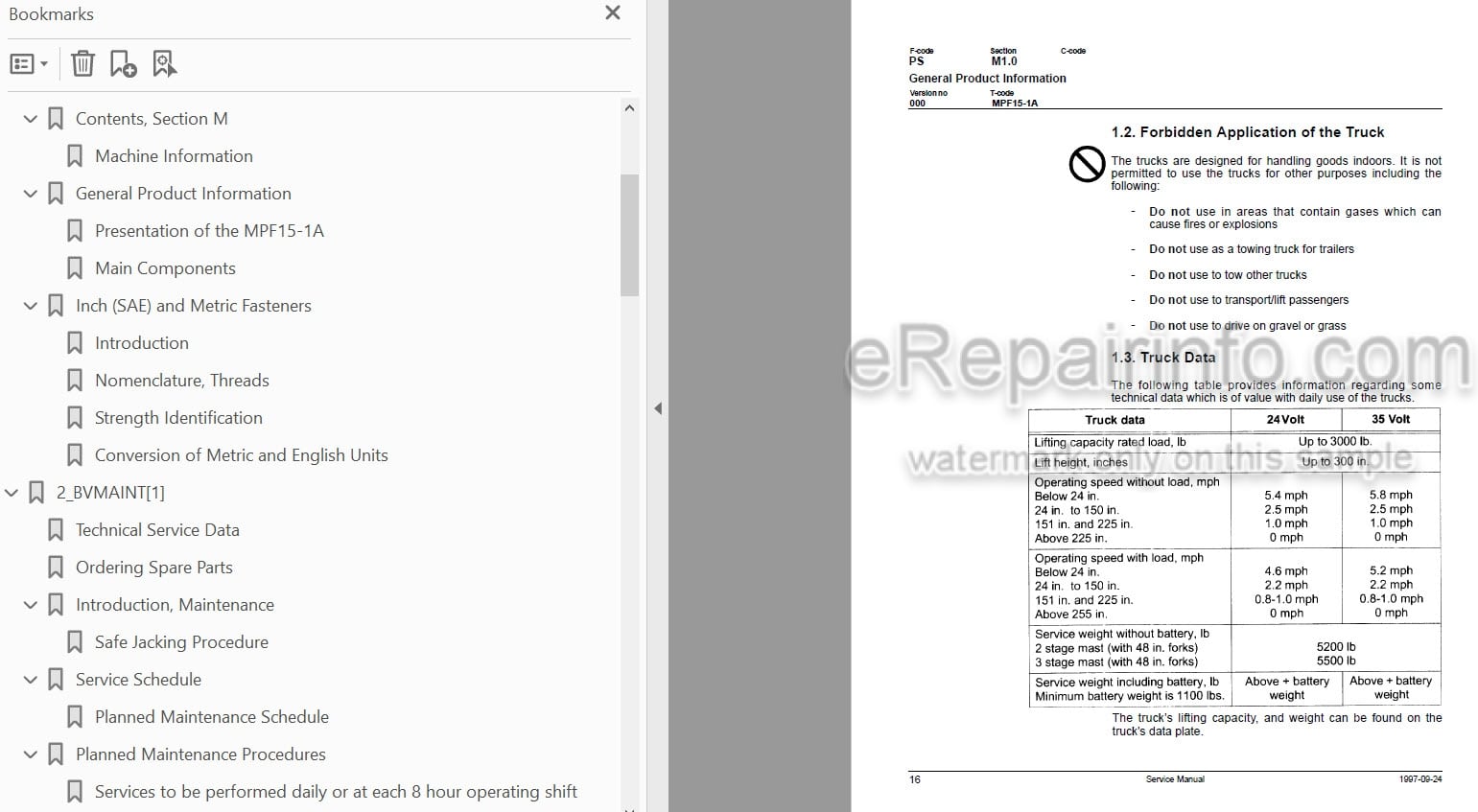 Photo 3 - Komatsu MPF15-1A Service Manual Electric Counterbalanced Order Selector SM034A