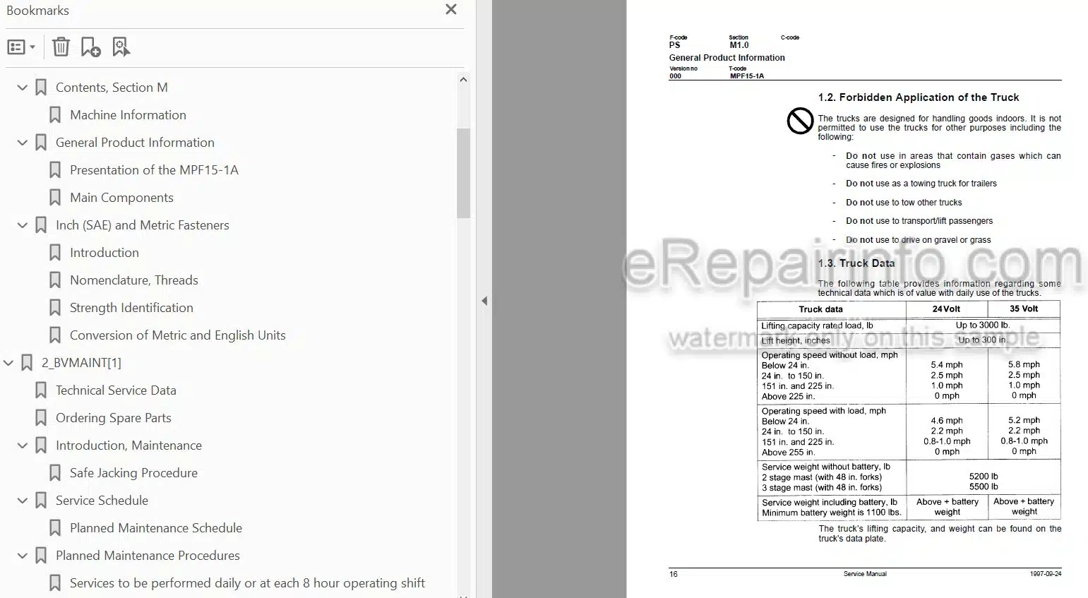Photo 3 - Komatsu MPF15-1A Service Manual Electric Counterbalanced Order Selector SM034A