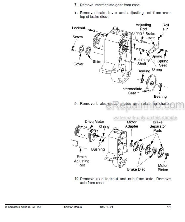 Photo 6 - Komatsu MPF15-1A Service Manual Electric Counterbalanced Order Selector SM034A