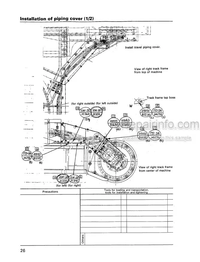 Photo 3 - Komatsu PC1100-6 PC1100SP-6 PC1100LC-6 Field Assembly Instruction Hydraulic Excavator SEAW001100 SN 10001-