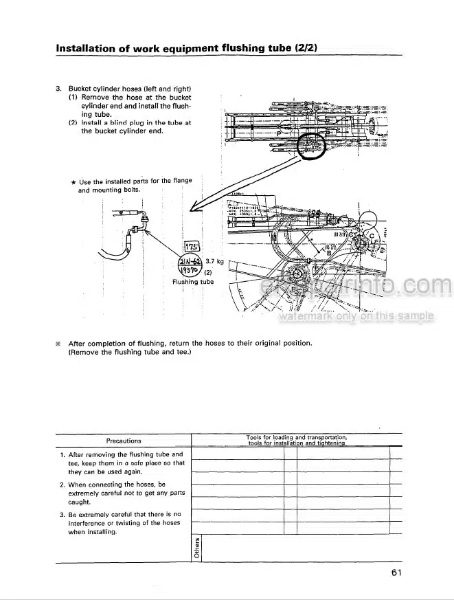 Photo 7 - Komatsu PC600-6 PC600LC-6 Field Assembly Instructions Hydraulic Excavator SEAW001700 SN 10001-