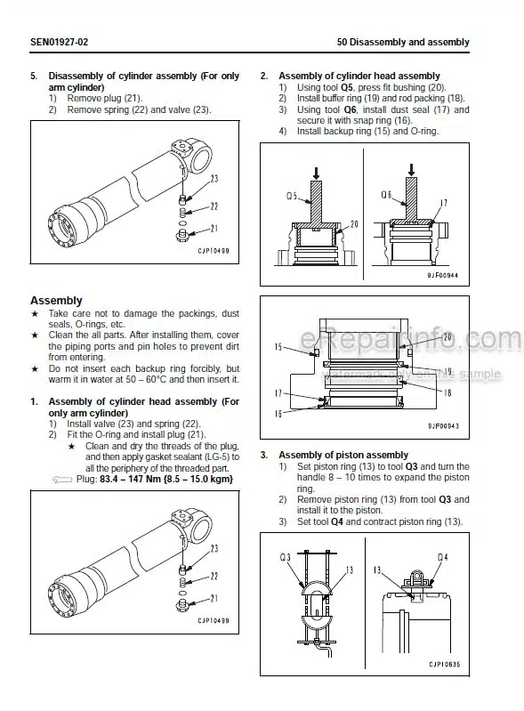 Photo 5 - Komatsu PC228US-3E0 PC228USLC-3E0 Shop Manual Hydraulic Excavator SEN01418-10 SN 40001-