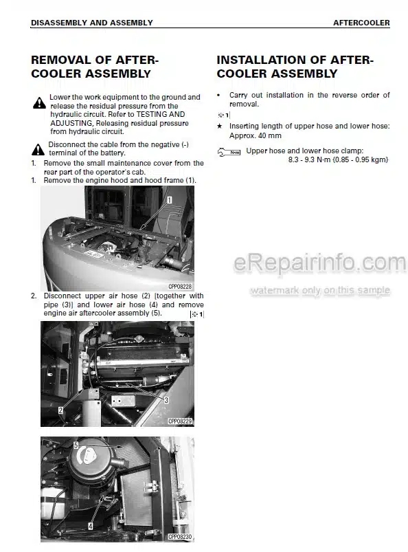 Photo 3 - Komatsu PC228US-3 PC228USLC-3 Shop Manual Hydraulic Excavator SEBM023104 SN 20001-