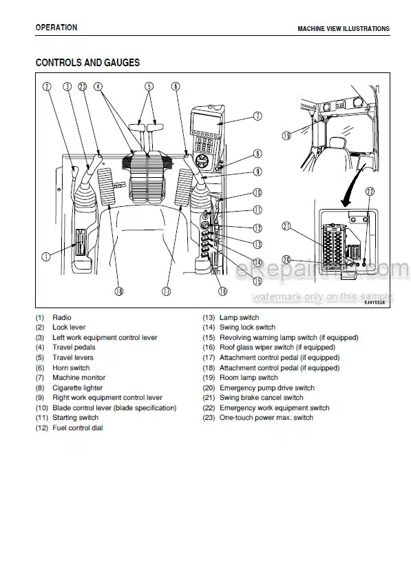 Photo 5 - Komatsu PC228US-8 PC228USLC-8 Operation And Maintenance Manual Hydraulic Excavator TEN00391-00 SN 50001-