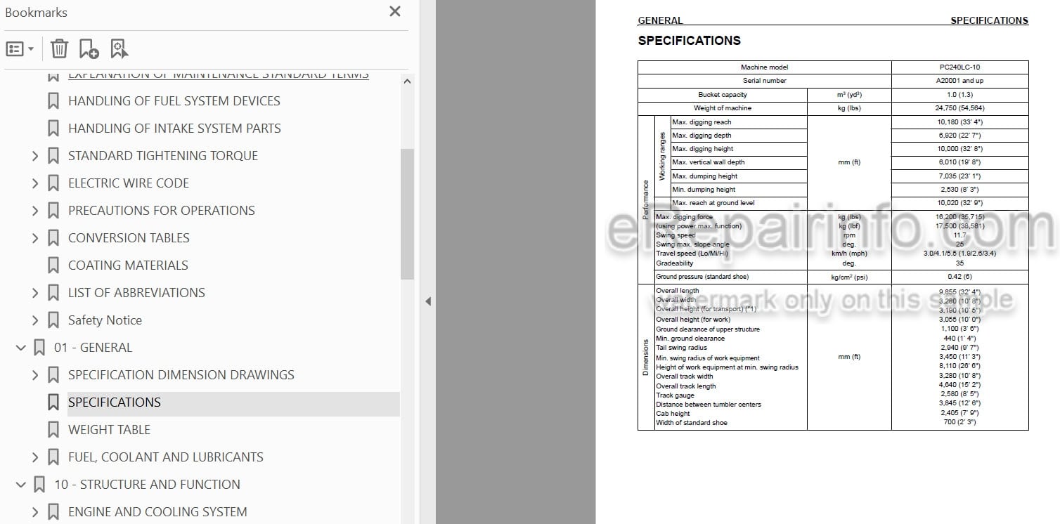 Photo 4 - Komatsu PC240LC-10 Shop Manual Hydraulic Excavator CEBM024902 SN A20001-