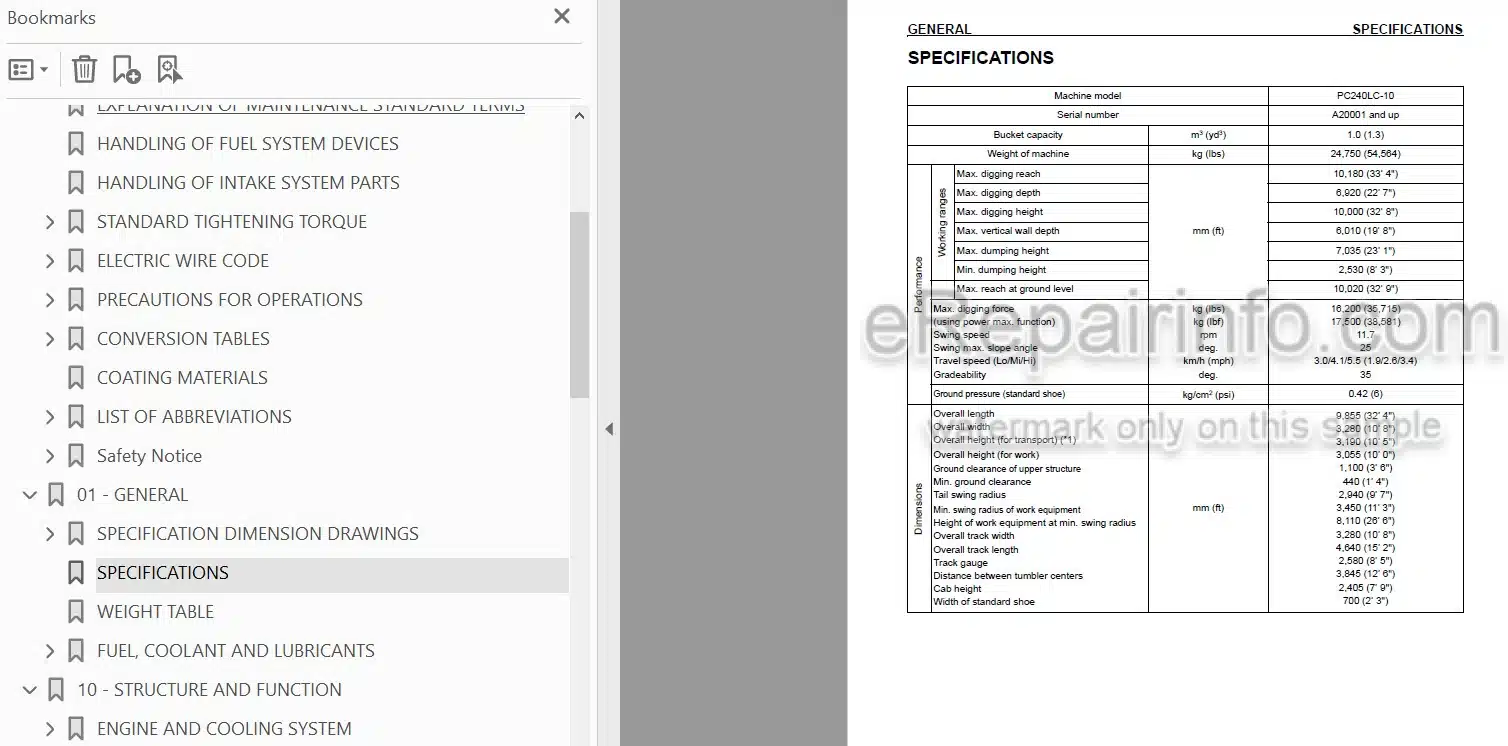 Photo 4 - Komatsu PC240LC-10 Shop Manual Hydraulic Excavator CEBM024902 SN A20001-