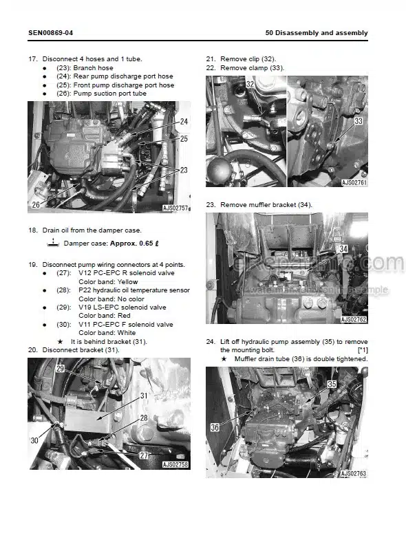 Photo 10 - Komatsu PC270-8 PC270LC-8 Shop Manual Hydraulic Excavator SEN00420-13 SN 20001-