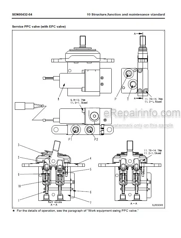 Photo 5 - Komatsu PC270-8 PC270LC-8 Shop Manual Hydraulic Excavator SEN00420-13 SN 20001-