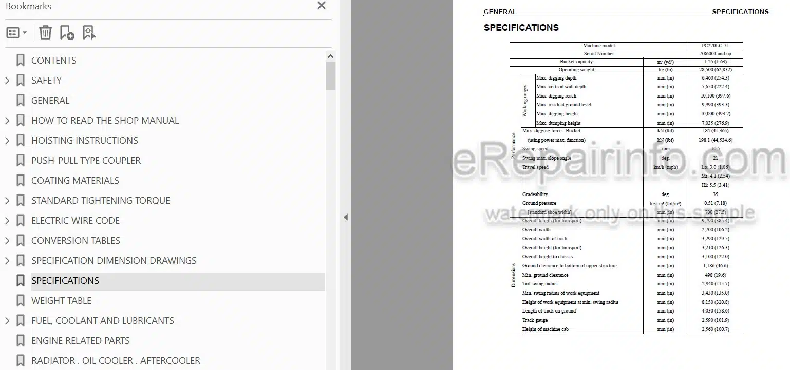 Photo 4 - Komatsu PC270LC-7L Shop Manual Hydraulic Excavator CEBM005905 SN A86001-