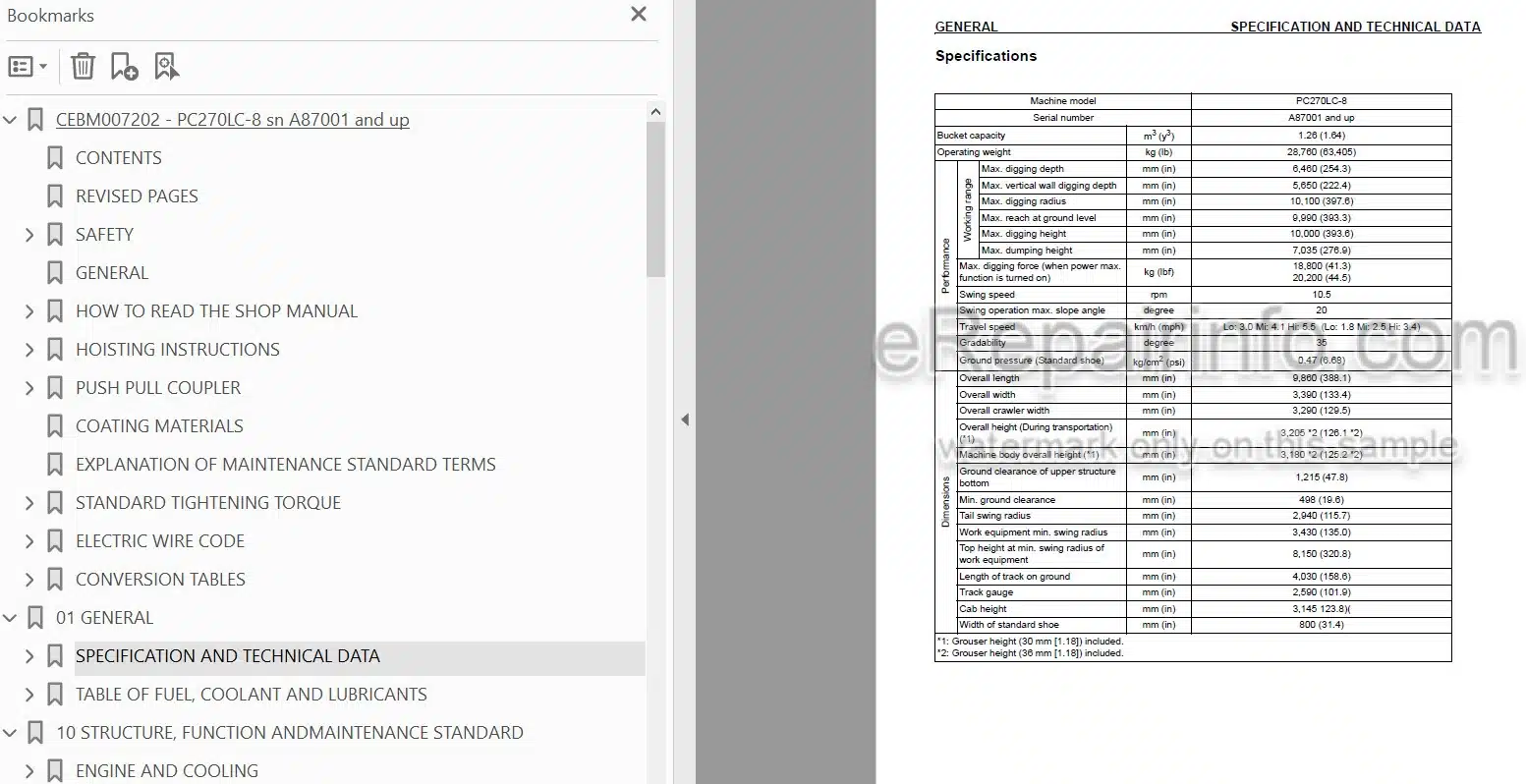 Photo 3 - Komatsu PC270LC-8 Shop Manual Hydraulic Excavator CEBM007202 SN A87001-