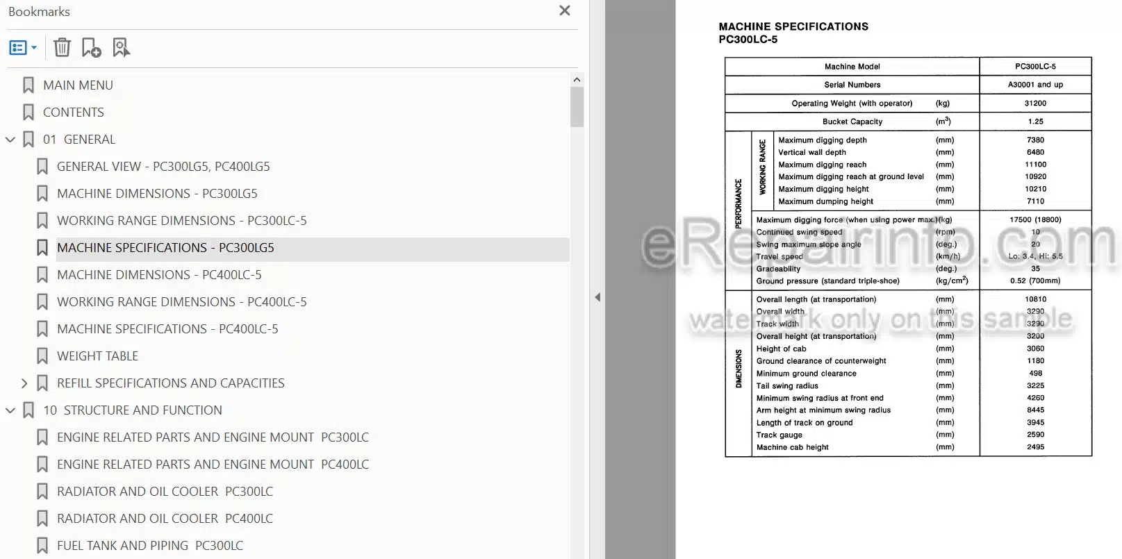 Photo 4 - Komatsu PC300LC-5 PC400LC-5 Shop Manual Excavator CEBM207041 SN A30001- A40001-