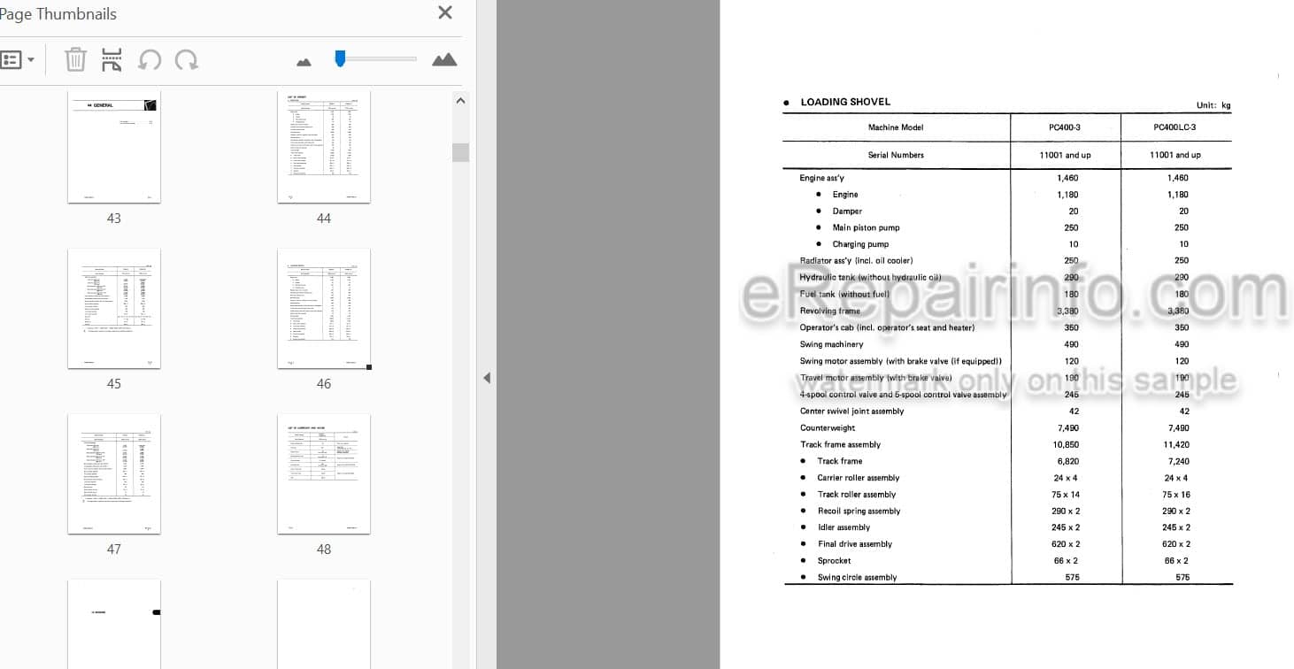 Photo 3 - Komatsu PC400-3 PC400LC-3 Shop Manual Hydraulic Excavator SEBM02080307 SN 11001-