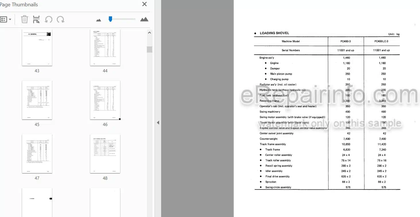 Photo 3 - Komatsu PC400-3 PC400LC-3 Shop Manual Hydraulic Excavator SEBM02080307 SN 11001-