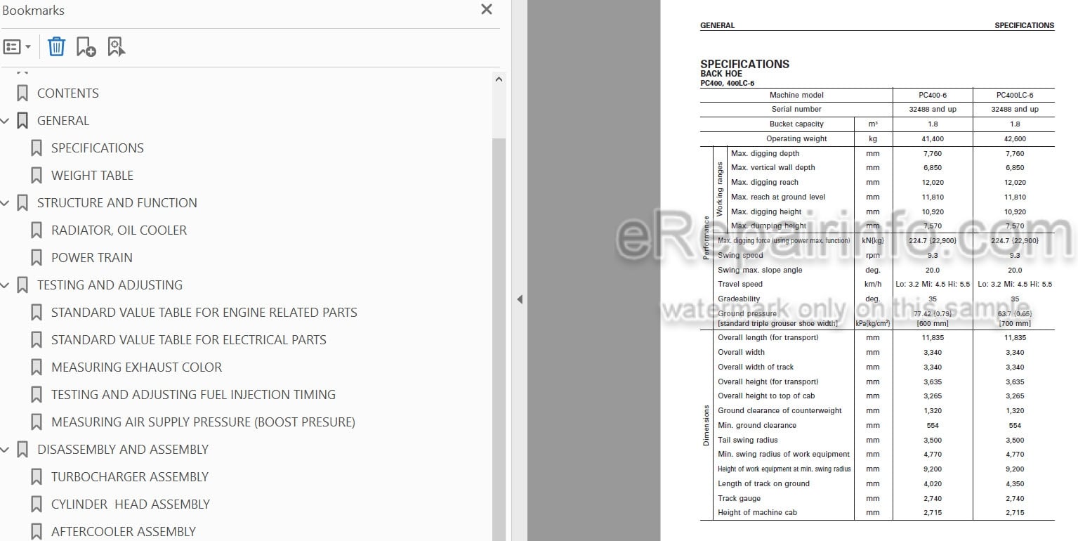 Photo 3 - Komatsu PC400-6 PC400LC-6 PC450-6 PC450LC-6 Shop Manual Supplement Hydraulic Excavator SEBM023600