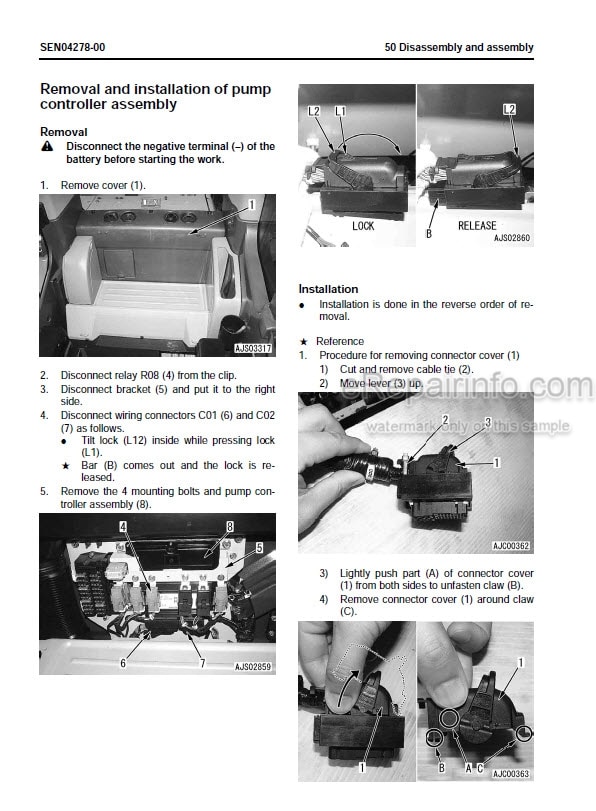 Photo 7 - Komatsu PC400-8 PC400LC-8 PC450-8 PC450LC-8 Shop Manual Hydraulic Excavator SEN02223-12