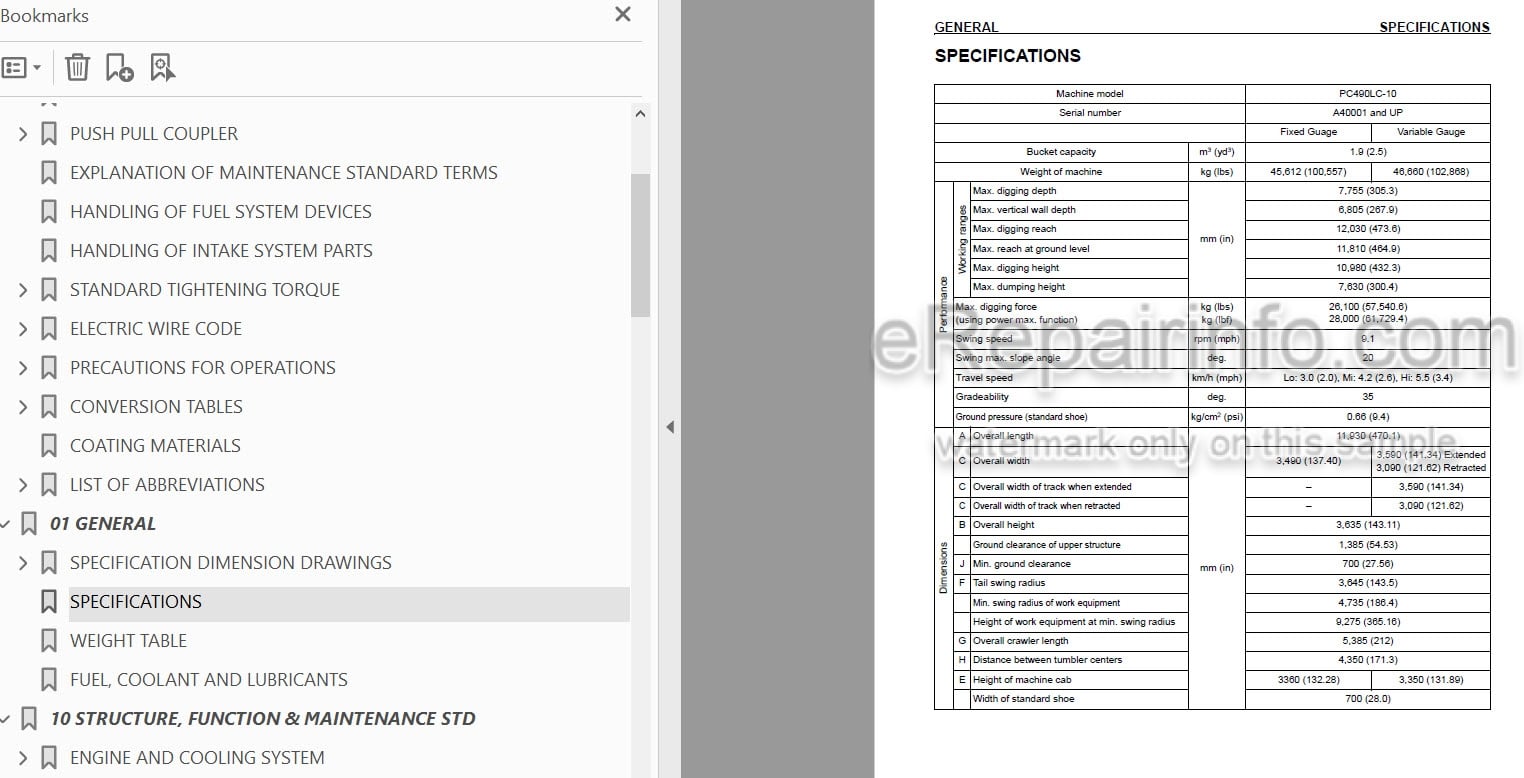 Photo 4 - Komatsu PC490LC-10 Shop Manual Hydraulic Excavator CEBM025303 SN A40001-