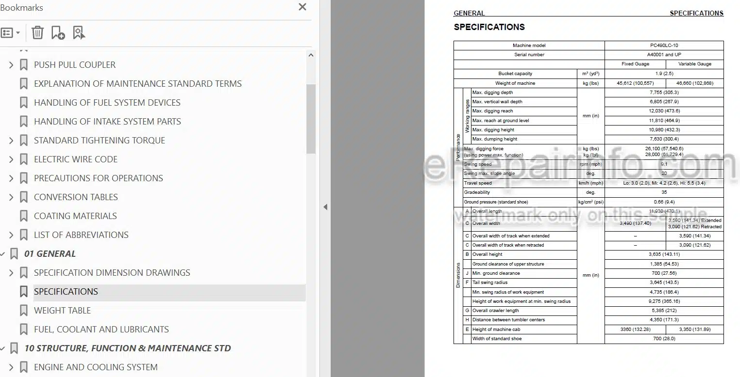 Photo 4 - Komatsu PC490LC-10 Shop Manual Hydraulic Excavator CEBM025303 SN A40001-