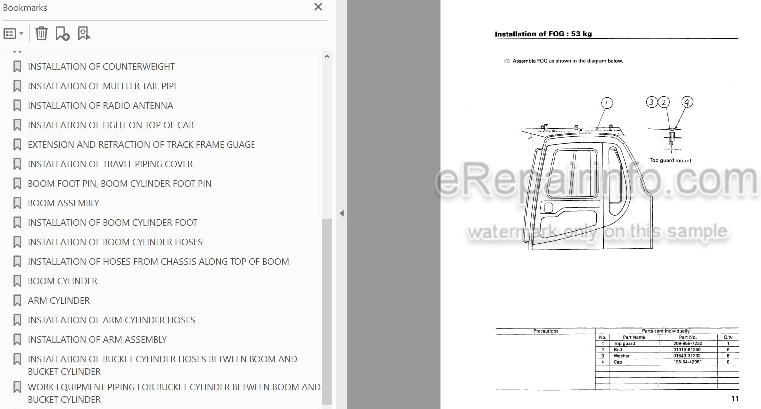 Photo 3 - Komatsu PC600-6 PC600LC-6 Field Assembly Instructions Hydraulic Excavator SEAW001700 SN 10001-
