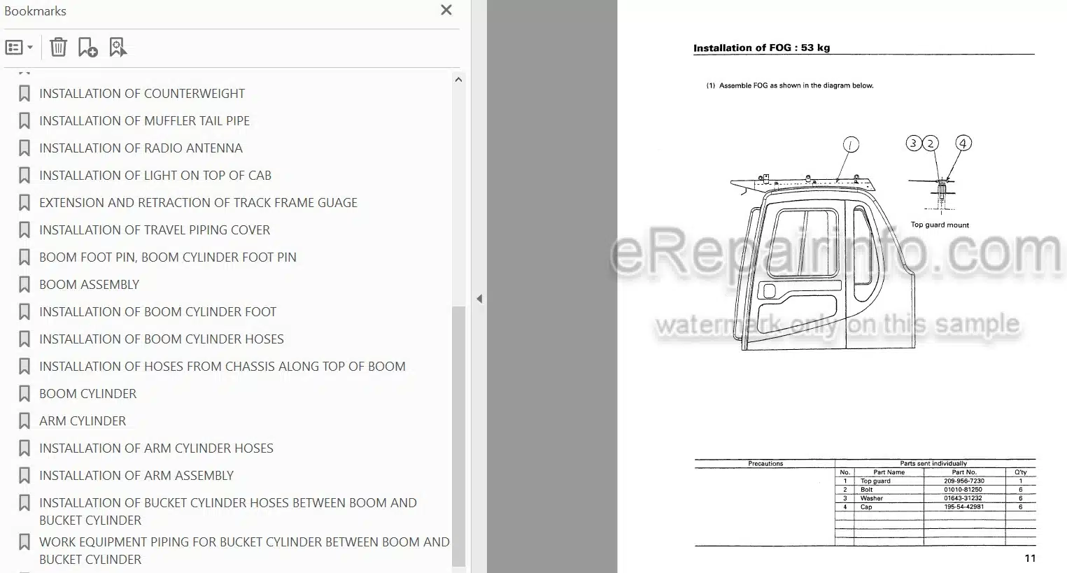 Photo 3 - Komatsu PC600-6 PC600LC-6 Field Assembly Instructions Hydraulic Excavator SEAW001700 SN 10001-